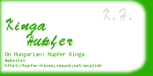 kinga hupfer business card